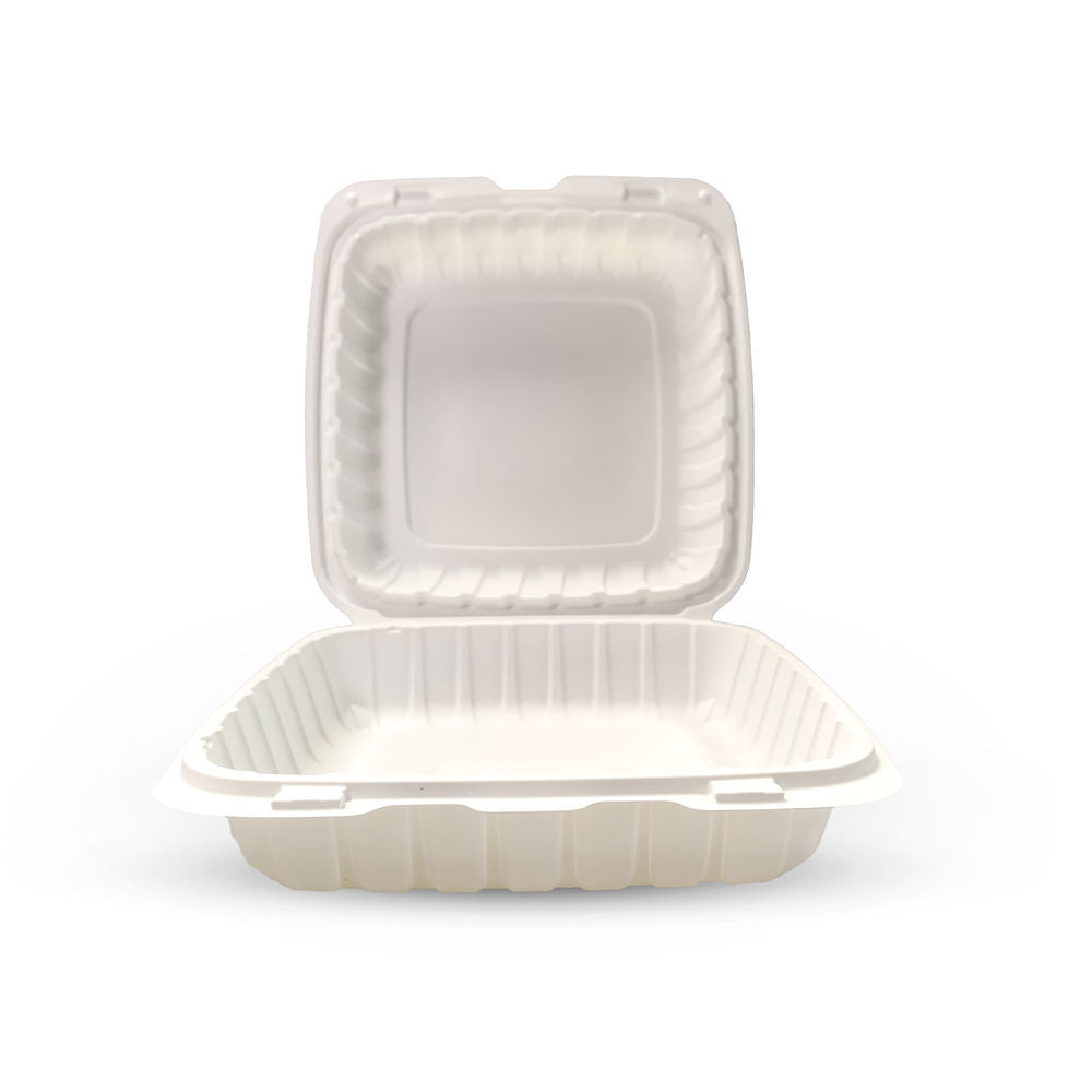 9 x 9 x 3 MFPP 3 Compartment Clear Hinged Take Out Container - Case of 150