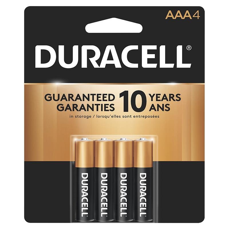 Duracell - 1.5 V CopperTop Alkaline AAA Batteries - 4 / Pack - Bulk Mart