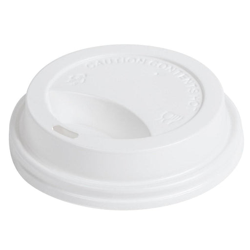 E2E - 90 mm White PLA Dome Lid For 10-20 Oz Hot Paper Cup - 500/Case - Bulk Mart