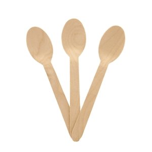 ECO PLUS - Compostable Birch Wood Spoon Unwrapped Natural - 100/Pack - Bulk Mart
