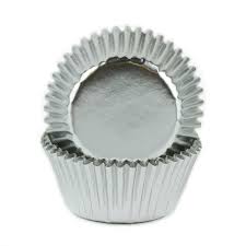 Enjay - 1.25" x 0.875 x 3" Silver Brite Mini Foil Baking Cup - 500/Pack - Bulk Mart