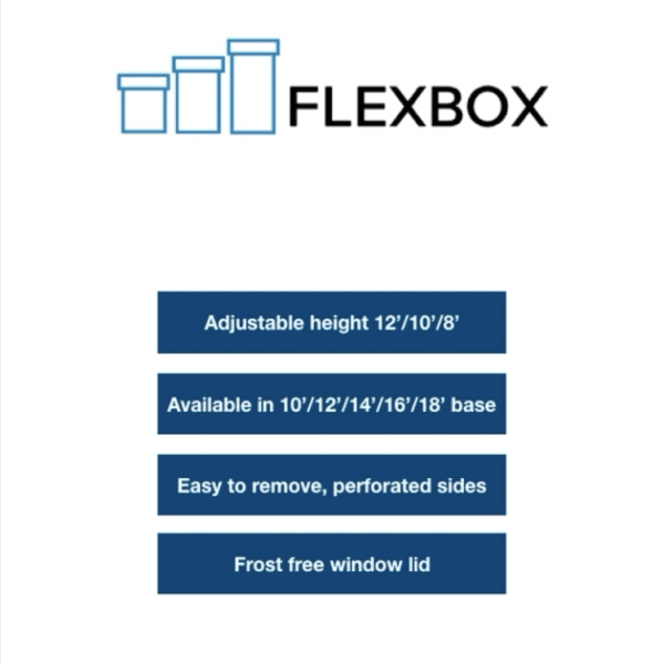Enjay - 18" x 18" x 12" Flexbox Adjustable Height Cake/Bakery Box B-FB18 - 25/Case - Bulk Mart