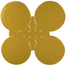 Enjay - 2 1/8" x 0.05" Gold Round Single Serve Dessert Board With Tab - 500/Case - Bulk Mart