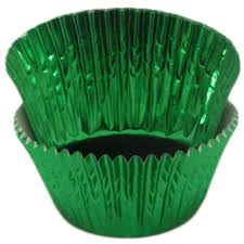Enjay - 2" x 1.25 x 4.5" Green Brite Foil Baking Cup - 20 x 500/Case - Bulk Mart