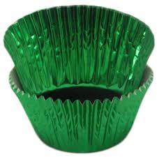 Enjay - 2" x 1.25 x 4.5" Green Brite Foil Baking Cup - 500/Pack - Bulk Mart