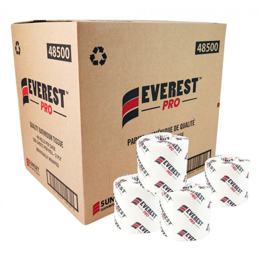 Everest Pro - Standard 2 Ply Toilet Paper Individually Wrapped, 500 Sheets - 48/Case - Bulk Mart