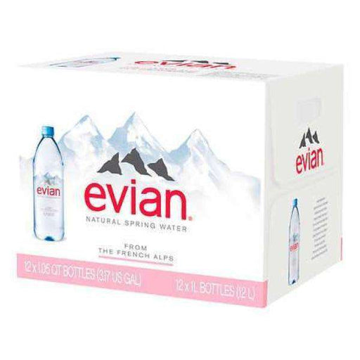 Evian - Natural Spring Water Plastic Bottle - 12 x 1 L - Bulk Mart