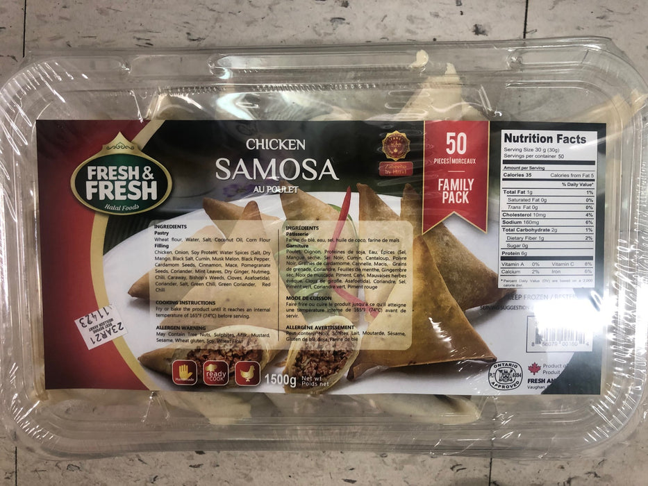 Fresh & Fresh - Halal Chicken Samosa - 50 Pcs - Bulk Mart