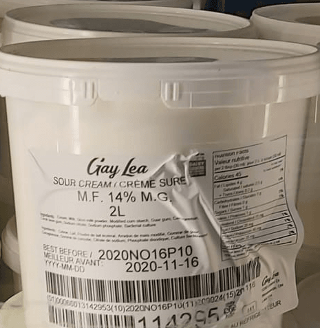 Gay Lea - Sour Cream 14% - 2 L - Bulk Mart