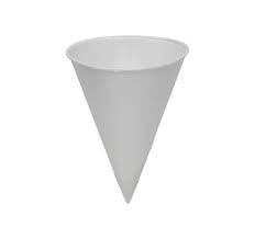 Genpak - 4WF - 4 Oz Rolled Rim Paper Cone Cups White - 5000/Case - Bulk Mart