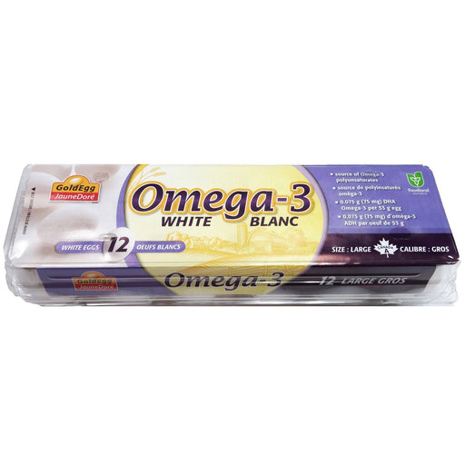 Gold Egg - Omega 3 White Large Eggs - 12 Pack - Bulk Mart