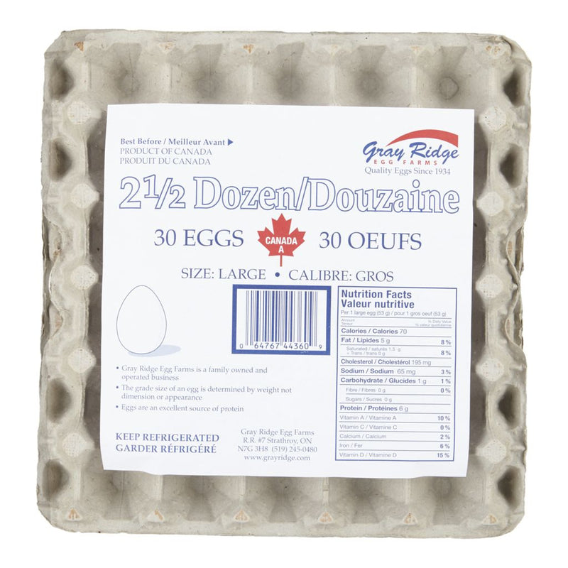 Gray Ridge - White Medium Eggs - 30 / Pack - Bulk Mart