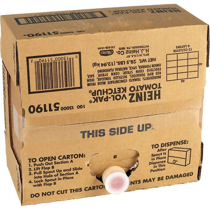 Heinz - Tomato Ketchup VOL-PAK Pouch Kosher - 11.35 L - Bulk Mart