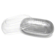 HFA Gourmet To Go - 22 Oz Small Entree Combo Silver With Clear Dome Lids -100/Case - Bulk Mart