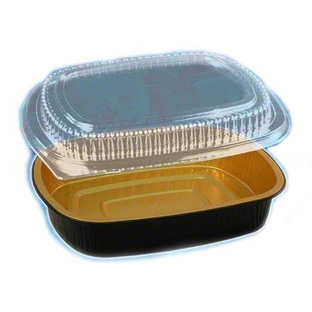 HFA Gourmet To Go - 52Oz Medium Entree Container Gold/Black With Dome Lids -50/Case - Bulk Mart
