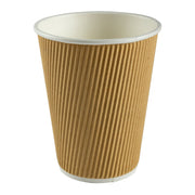 Hy Pax - 12 Oz Kraft Ripple Hot Paper Cup Nature Color - 1000/Case - Bulk Mart