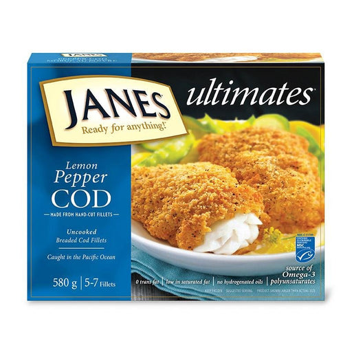 Janes - Lemon Pepper Battered Cod Fillets - 580 g - Bulk Mart