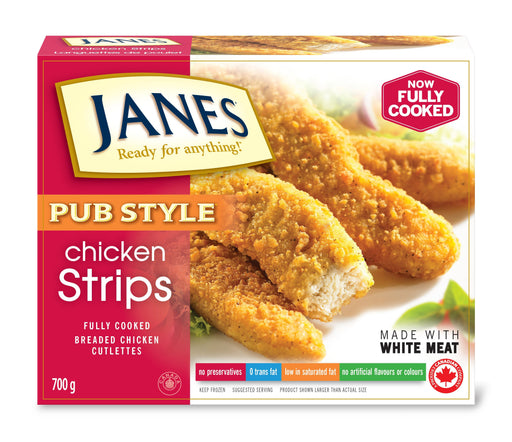 Janes - Pub Style Fully Cooked Chicken Breast Strips - 700 g - Bulk Mart