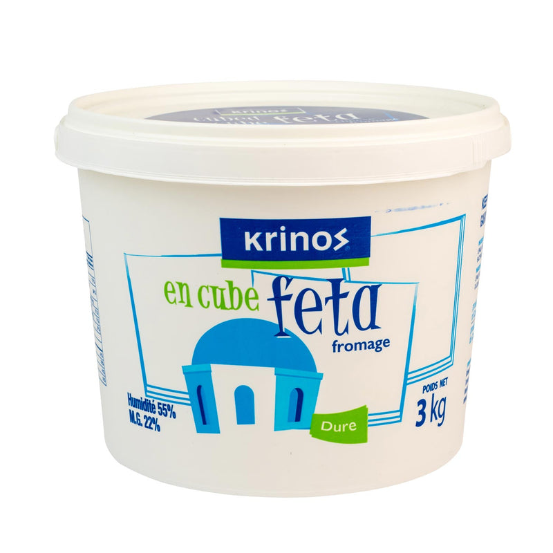 Krinos - Cubed Hard Feta Cheese - 3 Kg - Bulk Mart