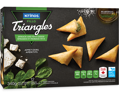 Krinos - Spanakopita Fillo Triangles Spinach & Feta Cheese - 340 g - Bulk Mart