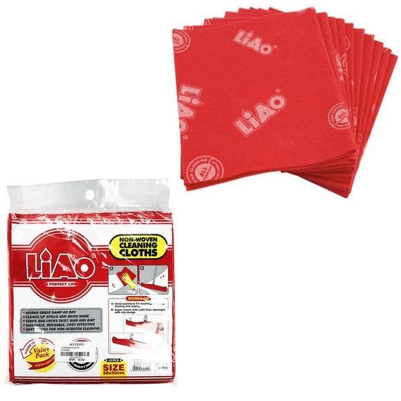 Liao - 58 x 20cm Nonwoven Microfiber Cloth -10/Pack - Bulk Mart