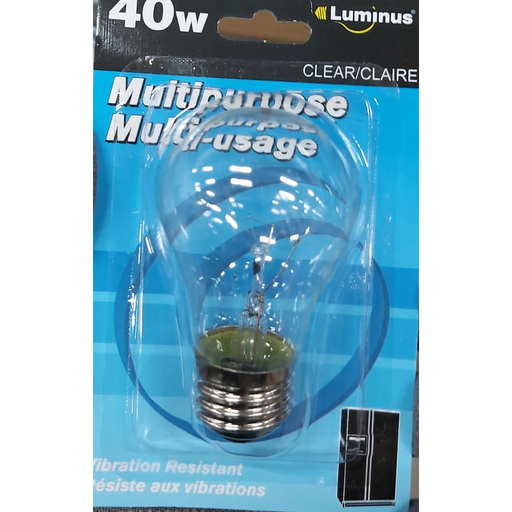 Luminus - 40W Clear Multipurpose Light Bulb, P-11140 - Each - Bulk Mart