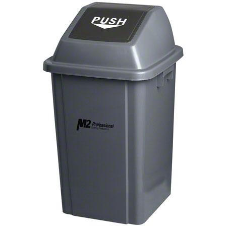 M2 - 100L M2 - 100L EZ Push Square Waste Container With Lid WM-PS0100 WM-PS0100- 1 Set - Bulk Mart
