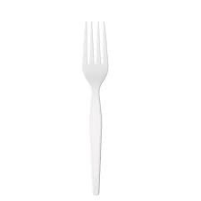 Maple Leaf - Heavy Duty Plastic Fork Unwrapped White - 1000/Case - Bulk Mart