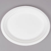 MC - 10" x 8" Sugarcane Biodegradable Compostable Oval Plate - 500/Case - Bulk Mart