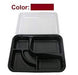 MC - 5 Compartment Bento Box With Lids 10.5" x 8" - 200 Sets - Bulk Mart