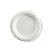 MC - 6" Round Bagasse Sugarcane Biodegradable Plate - 1000/Case - Bulk Mart
