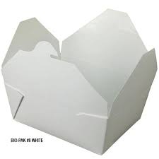 MC - # 8 White Paper Food Container 7" x 5.75" x 2.5" - 6 x 50/Case - Bulk Mart