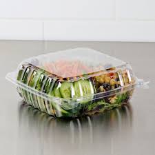 MC - 9" Clear Plastic Hinged Lid Container - 200/Case - Bulk Mart