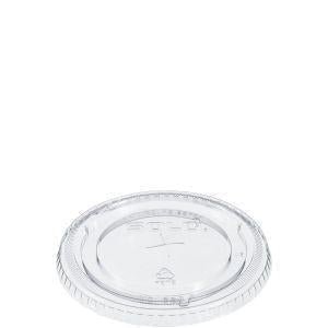 MC - Clear Flat Lid Straw Slot For 12 Oz Cold Cups - 50/Pack - Bulk Mart