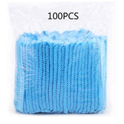 MC - Disposable Bouffant Cap Hair Net Blue Non-Woven - 100 / Pack - Bulk Mart