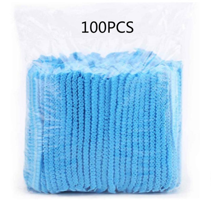 MC - Disposable Bouffant Cap Hair Net Blue Non-Woven - 100 / Pack - Bulk Mart