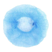 MC - Disposable Bouffant Cap Hair Net Blue Non-Woven - 100 / Pack - Bulk Mart