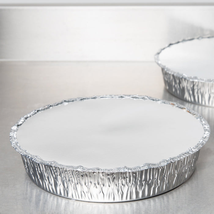 MC - Foil Laminated Board Lid For 8" Round Aluminum Containers - 500Case - Bulk Mart