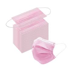 MC - Pink Disposable Face Mask 3 Ply Protective - 50/Pack - Bulk Mart