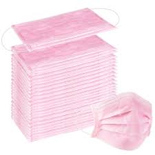 Pink Pvc Mask Pink Disposable Face Mask 3 Ply Protective 50 Pack Comfortable ...
