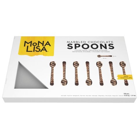 Mona Lisa - Marbled Chocolate Spoon - 4 x 108 Pcs - Bulk Mart