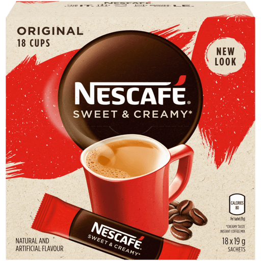 Nestle Nescafe - Sweet & Creamy Instant Coffee Sachets - 18 x 19 g - Bulk Mart