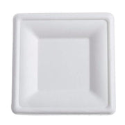 New Wave - 10" Square Sugarcane & Bamboo Bagasse Plate - 500/Case - Bulk Mart