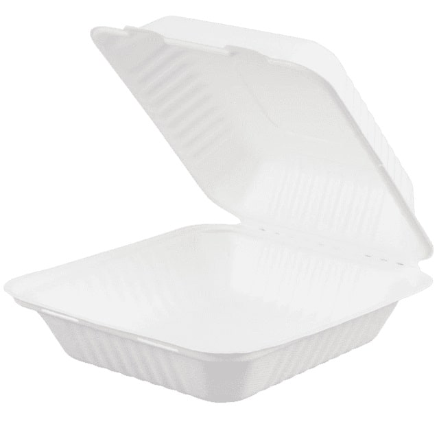 New-Wave - 8" x 8" Sugarcane & Bamboo Bagasse Container - 200/Case - Bulk Mart
