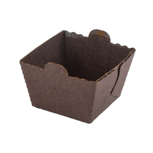 Novacart - 1.8" x 1.5" - 2 Oz Easybake Brown Paper Baking Cube Mold - 80/Pack - Bulk Mart