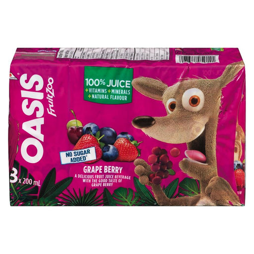 Oasis FruitZoo - Grape Berry Juice - 32 x 200 ml - Bulk Mart