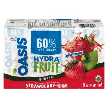 Oasis Hydrafruit - Organic Strawberry Kiwi - 8 x 200 ml - Bulk Mart
