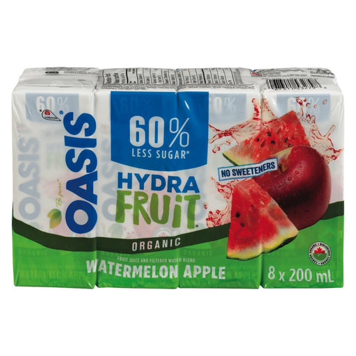 Oasis Hydrafruit - Organic Watermelon Apple - 8 x 200 ml - Bulk Mart