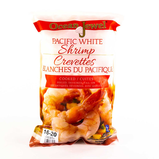 Ocean Jewel - Cooked White Shrimp P&D Tail On 16-20 Count- 2 Lbs - Bulk Mart