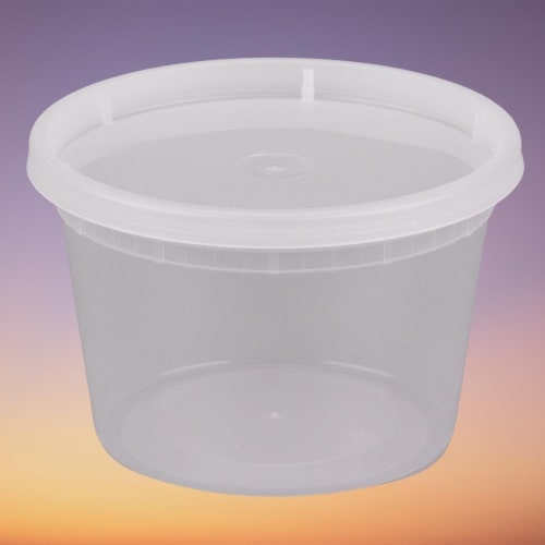 24 oz. Round Microwaveable Deli Container Combo Pack (Clear) 240/CS